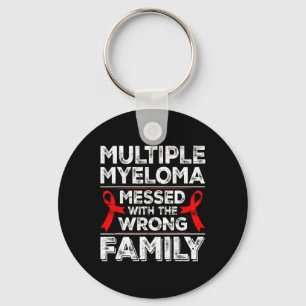 Myeloma Awareness Ribbon Blood Cancer Survivor Pla Keychain