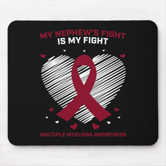 Myeloma Awareness Ribbon Blood Cancer Survivor Pla Mouse Pad (Front)