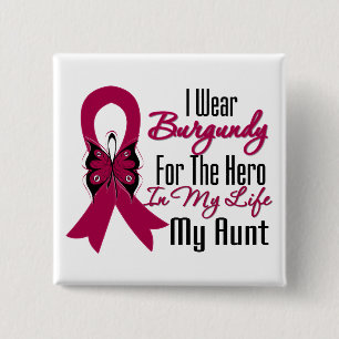Myeloma Ribbon Hero My Aunt 2 Inch Square Button