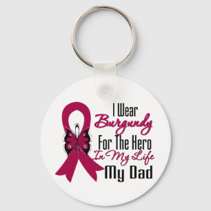 Myeloma Ribbon Hero My Dad Keychain