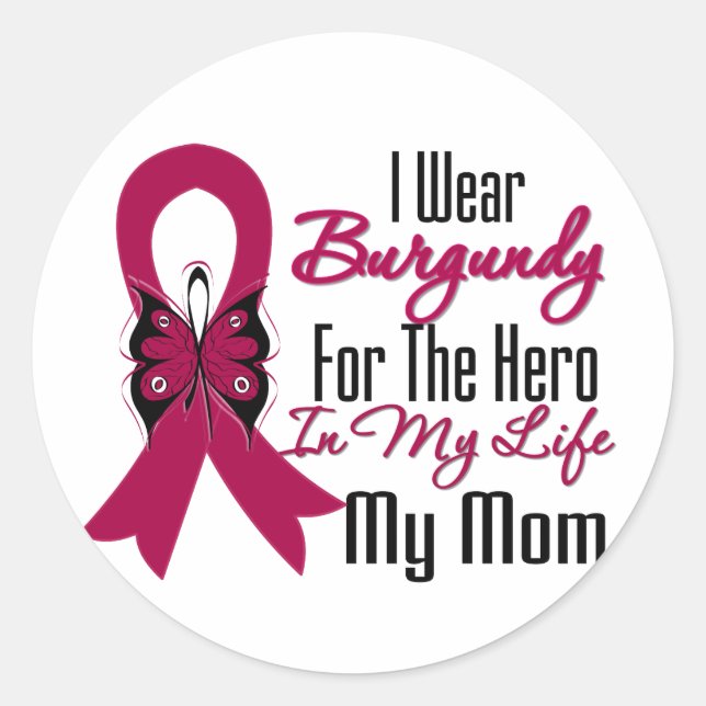 Myeloma Ribbon Hero My Mom Classic Round Sticker (Front)