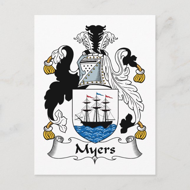 Myers Family Crest Postcard (Front)
