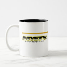 MYETV black and white Goldenrod mug