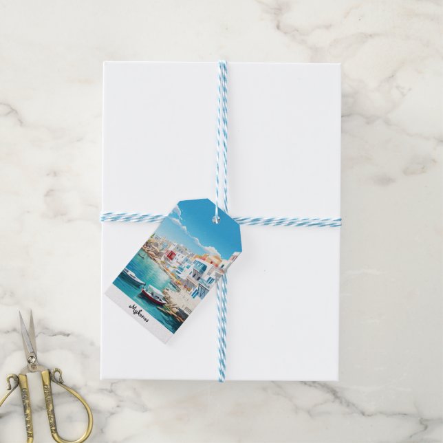 Mykonos Gift Tags (With Twine)