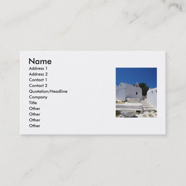 Mykonos, Grèce, îles grecques, cartes de visite (Devant)