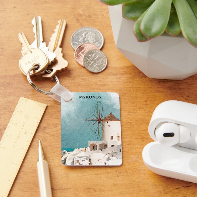 Mykonos Greece Alefkandra Windmill Keychain (Desk)