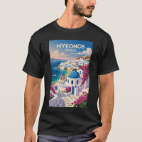 Mykonos Greece Coast Travel Art Vintage