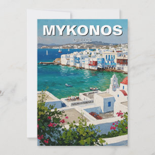 Mykonos Greece Greek Islands Little Venice Holiday Card