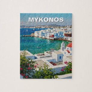 Mykonos Greece Greek Islands Little Venice Jigsaw Puzzle
