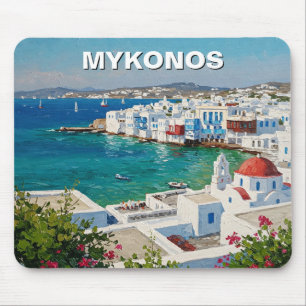 Mykonos Greece Greek Islands Little Venice Mouse Pad