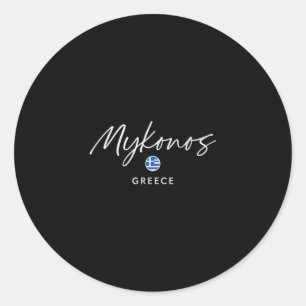 Mykonos Greece Island Trip Summer Sea Escape  Classic Round Sticker