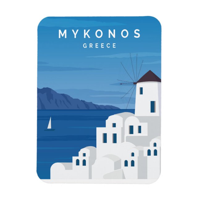 Mykonos Greece Magnet (Vertical)