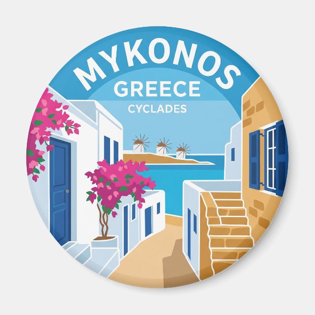 Mykonos Greece Magnet (Front)