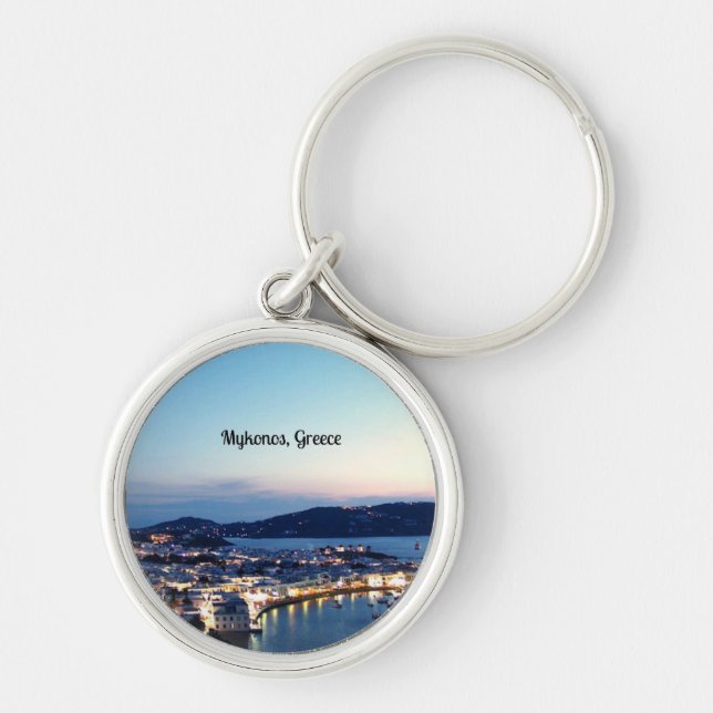Mykonos, Greece panorama Keychain (Front)