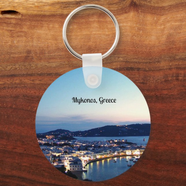 Mykonos, Greece panorama Keychain (Back)