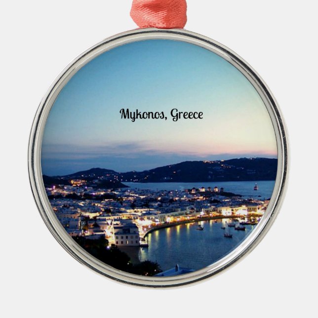 Mykonos, Greece panorama Metal Ornament (Front)