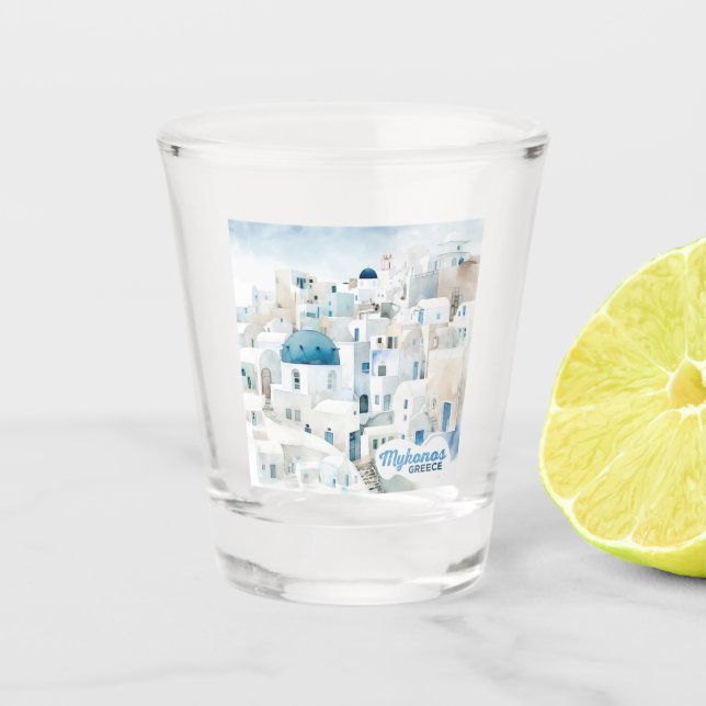 Mykonos Greece Shot Glass (Front)