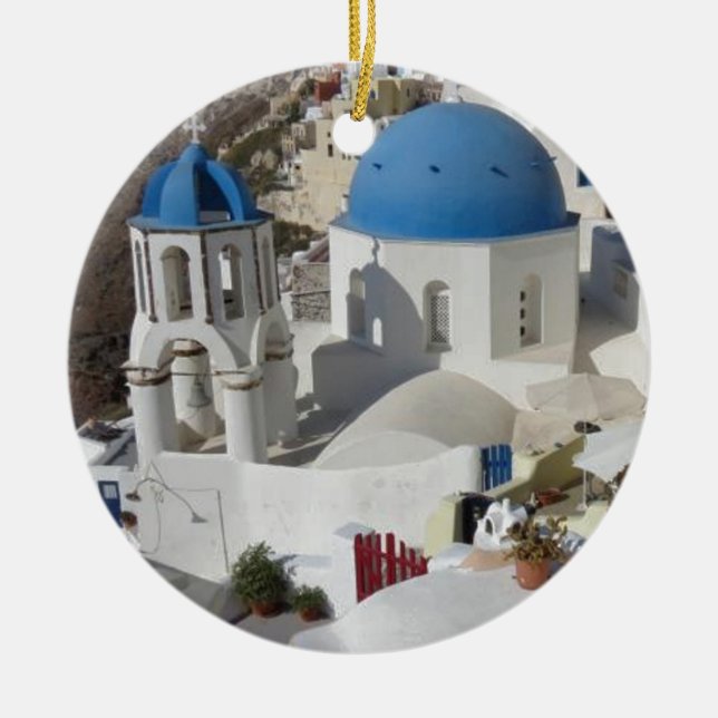 Mykonos Greece Travel Ceramic Ornament (Front)