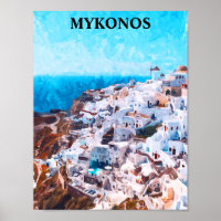 Mykonos Greece Watercolor Painting