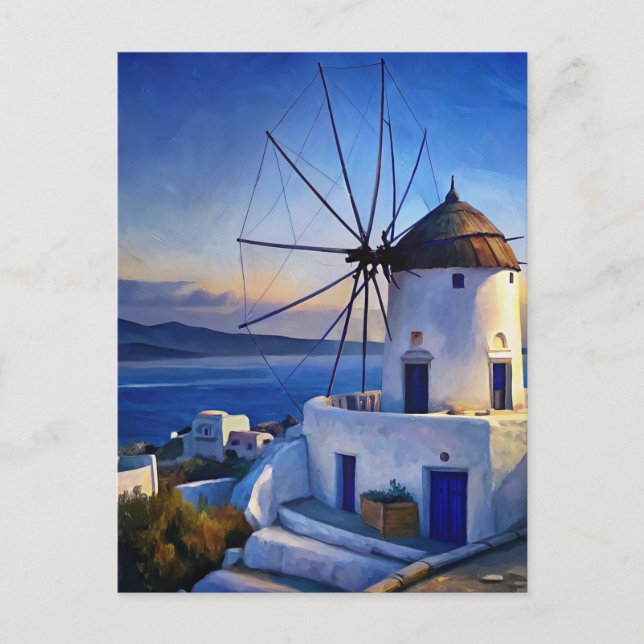Mykonos, Greece Windmill Postcard (Front)
