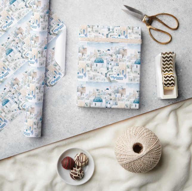 Mykonos Greece Wrapping Paper (Crafts)