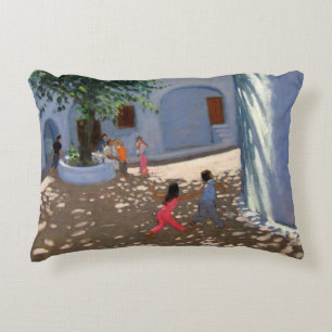 Mykonos monastery decorative pillow