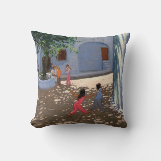 Mykonos monastery throw pillow (Front)