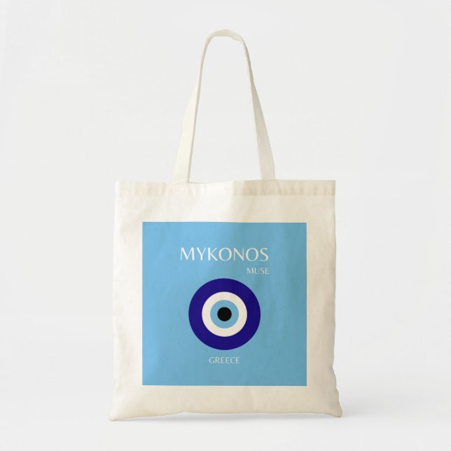 Mykonos Muse, Blue Tote Bag (Front)