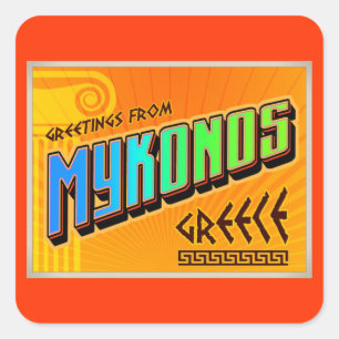 MYKONOS SQUARE STICKER