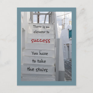 Mykonos stairs. There is no elevator to success.  Postcard