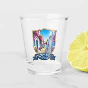 Mykonos Travel Street Greece Shot Glass