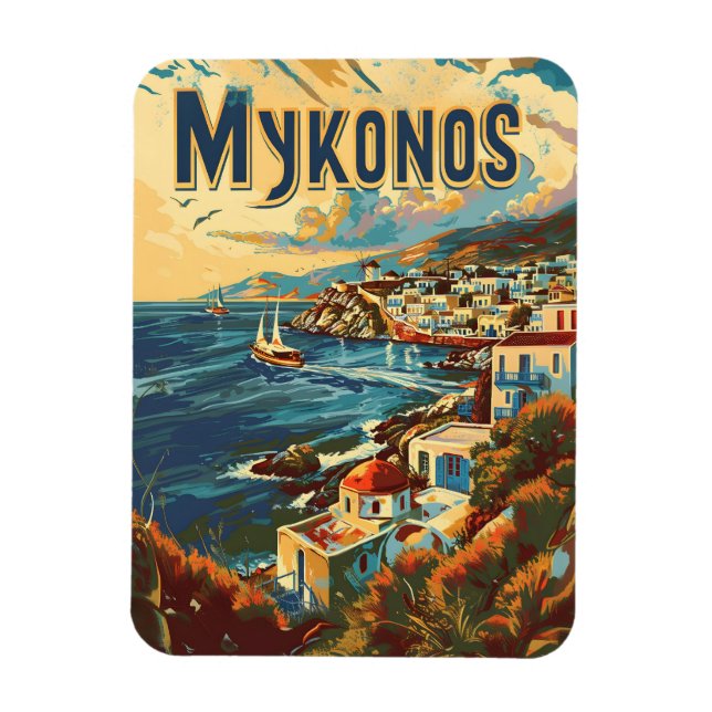 Mykonos Vintage Magnet (Vertical)
