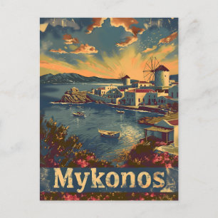 Mykonos Vintage Postcard