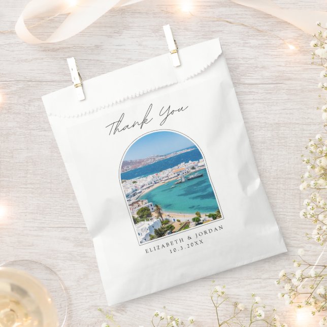 Mykonos Wedding Favour Greece Photo Thank You Favour Bag (Clipped)