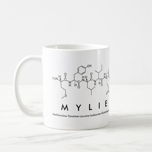 Mylie peptide name mug (Left)