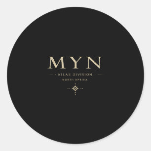MYN Vintage Retro Washed Streetwear  Classic Round Sticker
