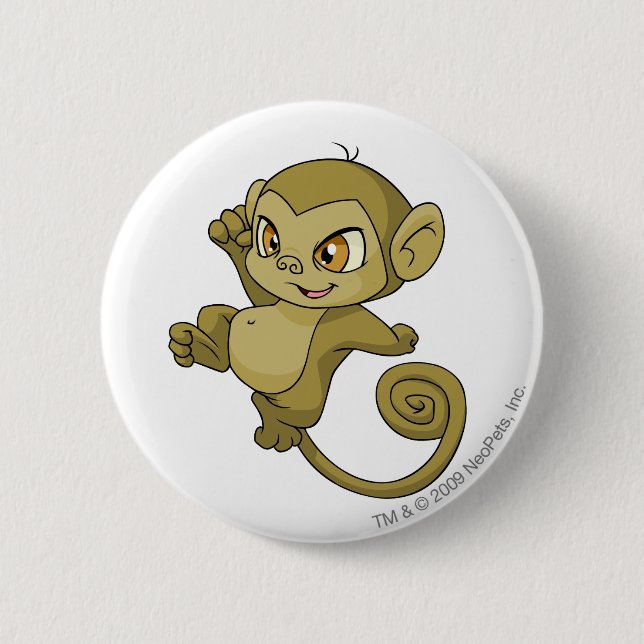 Mynci Brown 2 Inch Round Button (Front)
