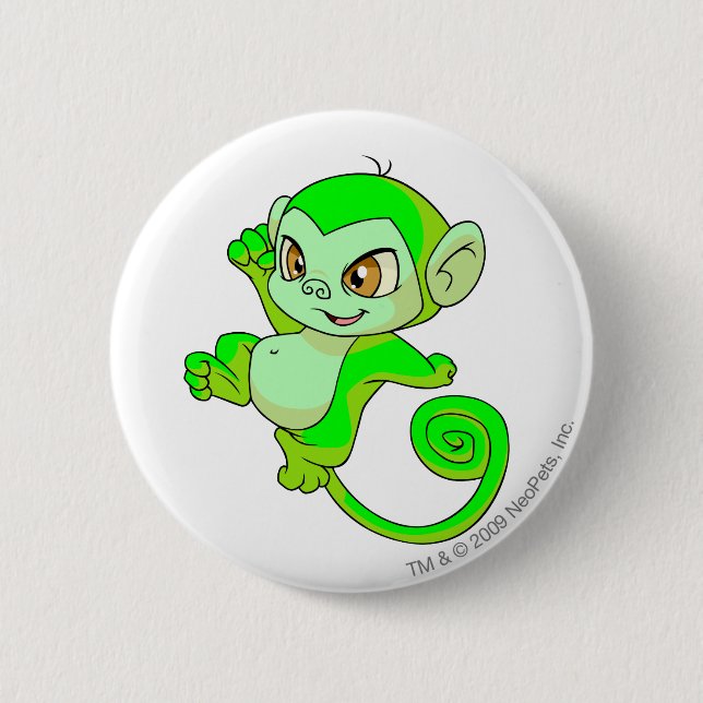 Mynci Glowing 2 Inch Round Button (Front)