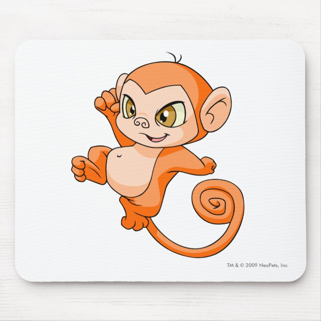 Mynci Orange Mouse Pad (Front)