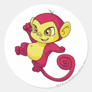 Mynci Red Classic Round Sticker