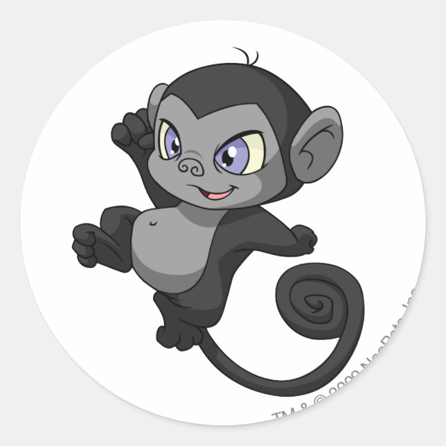 Mynci Shadow Classic Round Sticker (Front)