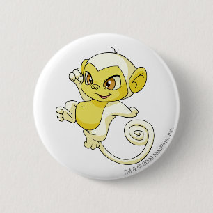 Mynci White 2 Inch Round Button