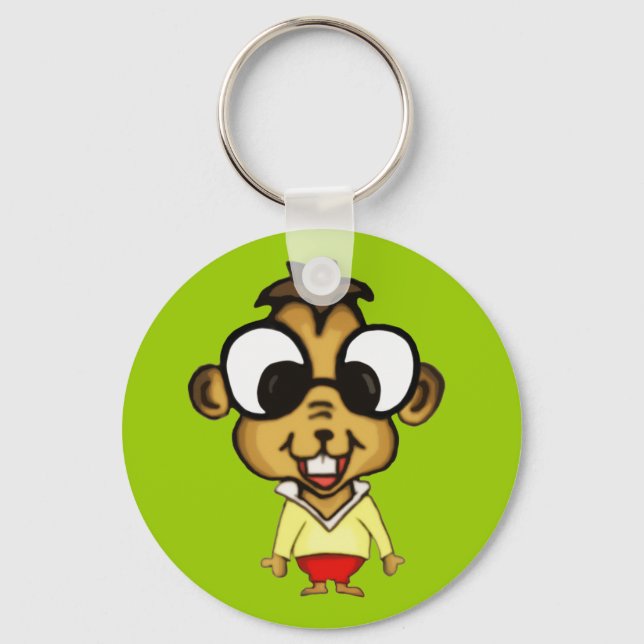 Myopic Chipmunk Keychain (Front)