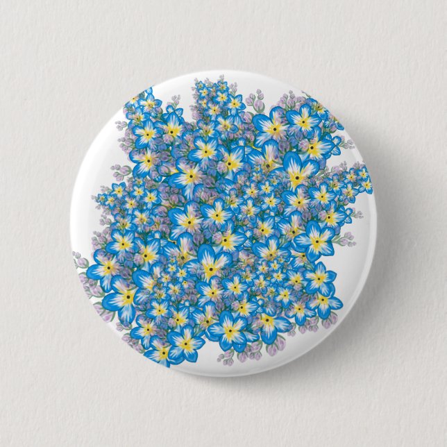 MYOSOTIS forget-me-nots art 2 Inch Round Button (Front)