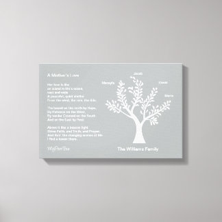 MyPoetTree, Family Tree with Poem for Mom Canvas Print