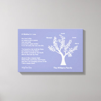 MyPoetTree, Family Tree with Poem for Mom Canvas Print