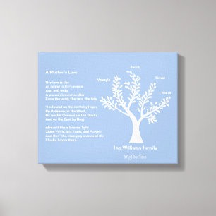 MyPoetTree, Family Tree with Poem for Mom Canvas Print