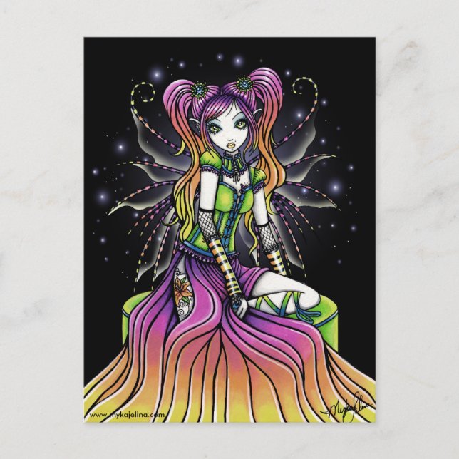 Myra Celestial Rainbow Fairy Art Postcard (Front)