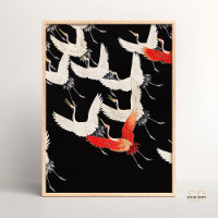Myriad of Flying Cranes on Furisode Japanese Art