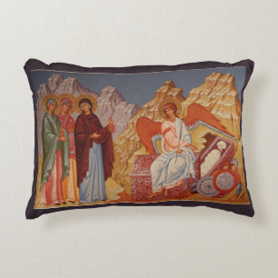 Myrrh Bearing Women at the Tomb l Orthodox Icon, Accent Pillow